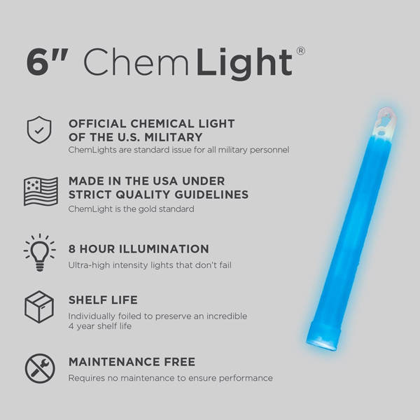 BAT LUMINOS 8 ORE - CYALUME® CHEMLIGHT - ALBASTRU