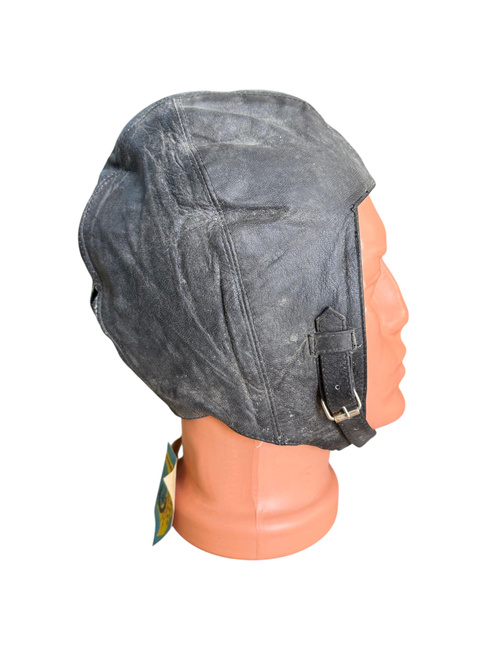 CASCA AVIATOR DIN PIELE - SURPLUS MILITAR ARMATA ROMANA - NEAGRA - UZATA