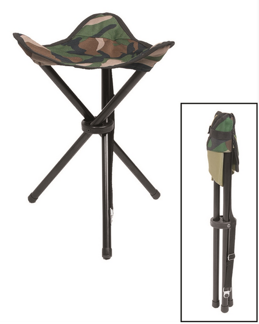 3-LEGGED FOLDING STOOL FOR CAMPING - Mil-Tec® - WOODLAND