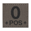 BLOOD GROUP PATCH - 0 POS - RAL7013 - CLAWGEAR