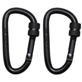 Carabiniera cu inchidere tip screw lock - set 2 bucati - Negre