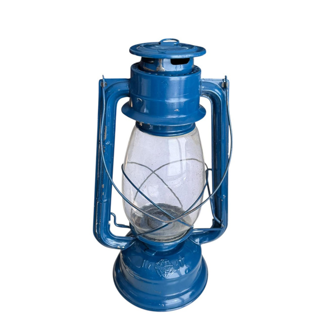 WIND LAMP - METALOGLOBUS - BLUE - MILITARY SURPLUS ROMANIAN ARMY - IN GOOD CONDITION