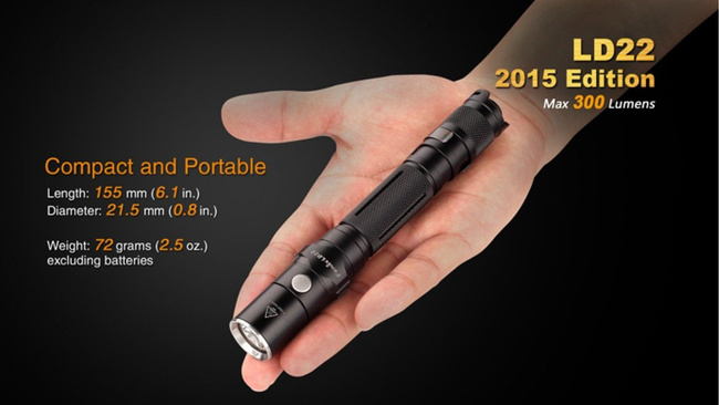 Flashlight Fenix LD22, water resistant