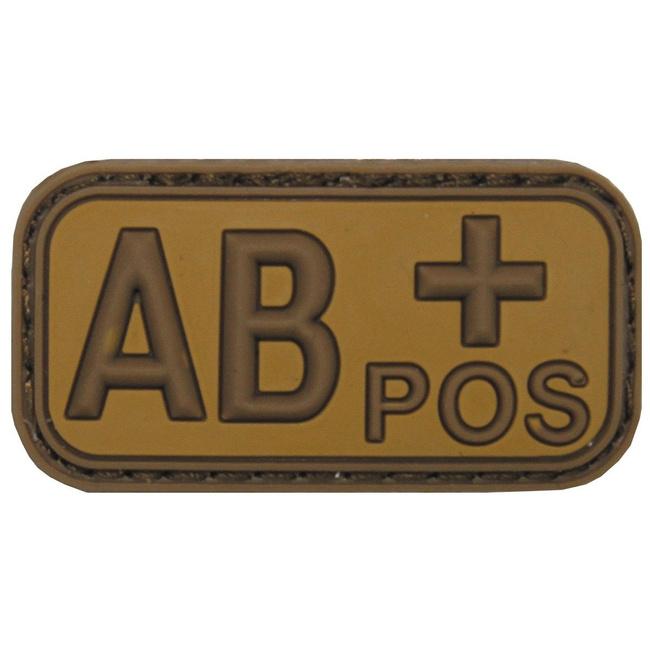 PATCH VELCRO 3D - 5 x 2,5 CM - MFH® - MARO/KAKI - GRUPĂ SANGUINĂ "AB POS"