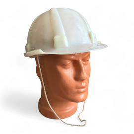 Protective Helmet with Adjustment and Ventilation System - Military Surplus Romanian Army - White - In Good Condition