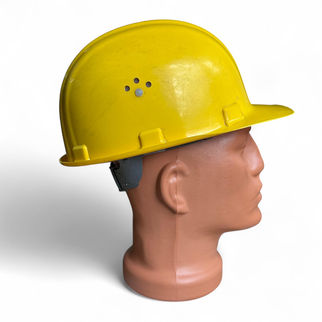 Protective Helmet with Adjustment and Ventilation System - Romanian Army Military Surplus - Yellow - In Good Condition