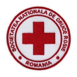Emblema Crucea Rosie cu aplicare prin coasere