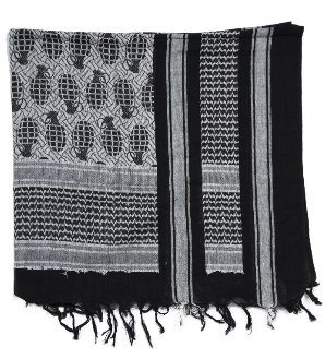 Esarfa shemagh - alba/neagra ′pineapple′