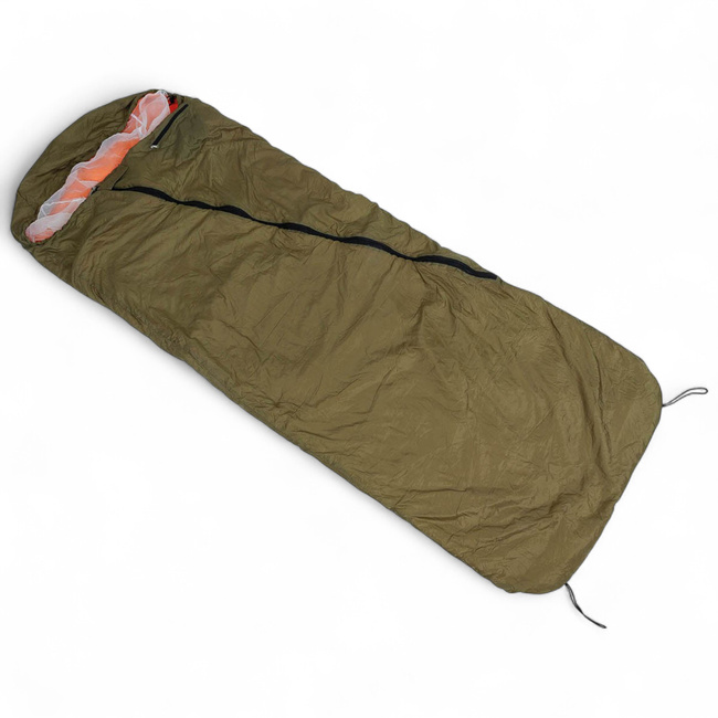 Summer Sleeping Bag - Olive Green/Orange - Czech Army Military Surplus - Used