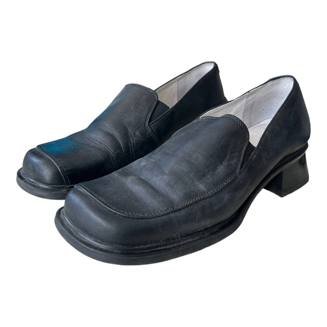 PANTOFI DAMA DIN PIELE NEAGRA - SURPLUS MILITAR DE LA ARMATA ROMANA - IN STARE BUNA