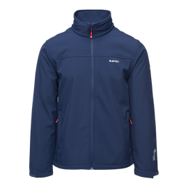 LINGEN SOFTSHELL JACKET FOR MEN - NAVY BLUE/ RED-ORANGE - MAGNUM