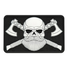 PATCH BEARDED SKULL 3D PVC - BLACK/WHITE - M-TAC