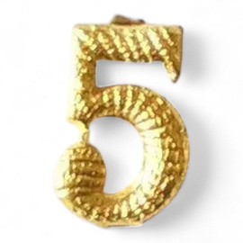 Numar metalic - 5 - Auriu - Surplus Militar Armata Ungariei - Ca nou