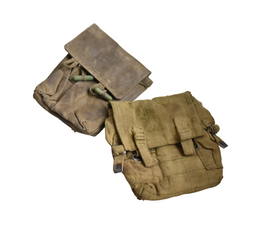 AK-47 MAGAZINE CARRIER WITH 4 COMPARTMENTS - MILITARY SURPLUS FROM ROMANIAN ARMY - VARIOUS SHADES - USED