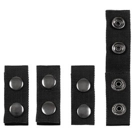 INELE DIN NAILON CU 2 CAPSE PENTRU CUREA, CENTURĂ - NEGRE - SET DE 4 BUCĂȚI - MFH®