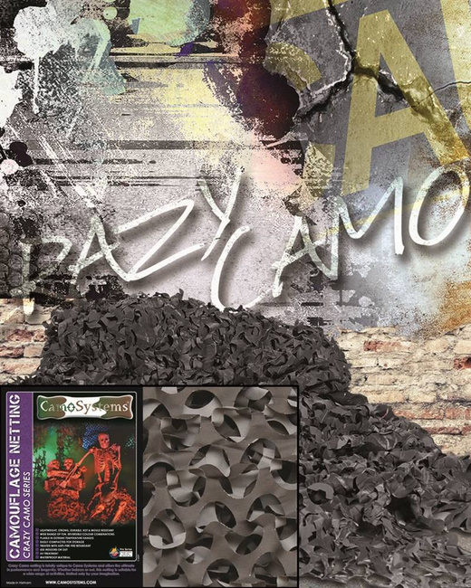 PLASA DE CAMUFLAJ - "PRO CRAZY CAMO" - Mil-Tec® - NEAGRĂ - 2.4 x 6 M