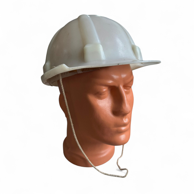 Protective Helmet with Adjustment and Ventilation System - Military Surplus Romanian Army - White - In Good Condition