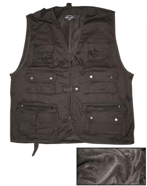 Black HUNTING A.FISHING VEST W.MESH LINING