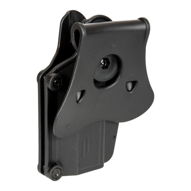 Universal pistol holster with adjustment and 360° rotation - right-side - Black