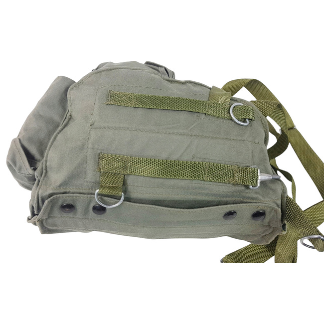 GEANTA DIN PANZA (CANVAS) PENTRU MASCA DE PROTECTIE - MP4 - ANII 1970 - SURPLUS MILITAR ARMATA POLONIEI - VERDE OD - UZATA