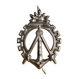 SEMN DE ARMA PENTRU EPOLETI, GRADE MILITARE - GENIU - SURPLUS MILITAR ARMATA ROMANA - ARGINTIU - IN STARE BUNA