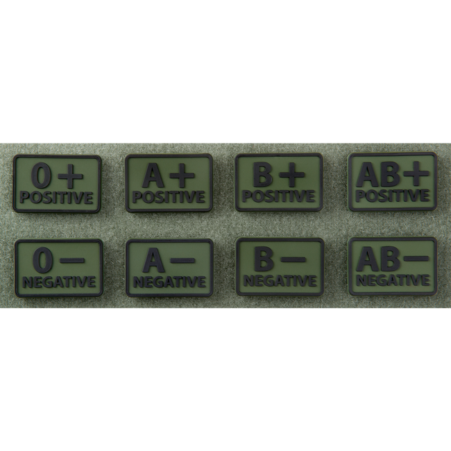 PVC PATCH WITH BLOOD GROUP - SET OF 2 PIECES - Helikon-Tex® - OLIVE GREEN