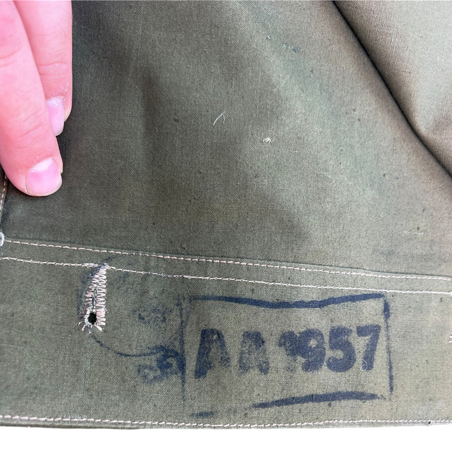 Foaie de cort, model rar din 1957 - verde pal - 1.80x1.80m - Surplus Armata Romana - Ca noua