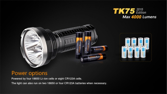 Flashlight Fenix TK75, water resistant