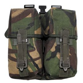 GB Ammo pouch, double, DPM camo, used 18 x 20 x 8 cm