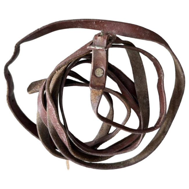 CURELUSA TOC BINOCLU DIN PIELE - 170x2 CM - SURPLUS MILITAR ARMATA ROMANA - MARO - IN STARE BUNA