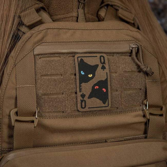 QUEEN OF SPADES PATCH - LASER CUT - CORDURA - COYOTE/BLACK - M-TAC
