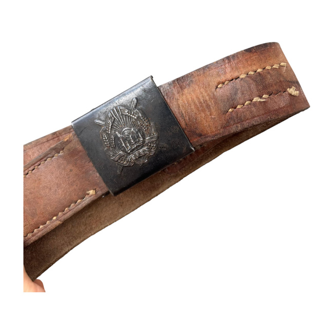 CENTURA DIN PIELE MARO RPR CU PAFTA NEAGRA - SURPLUS MILITAR ARMATA ROMANA - UZATA 