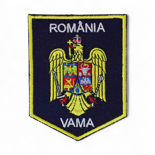 Emblema scut Vama - 8,5 x 6,5 cm - Suport Bleumarin - Cu aplicare termica