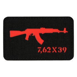 PATCH AKM 7,62 x 39 LASER CUT - NEGRU/ROSU - M-TAC