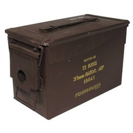 BRITISH AMMO BOX, SIZE 2, BROWN - USED