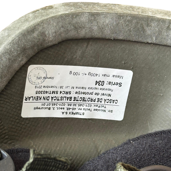 Casca de protectie balistica din Kevlar - Surplus Militar Fortele Armate Romane - Verde OD - Ca noua