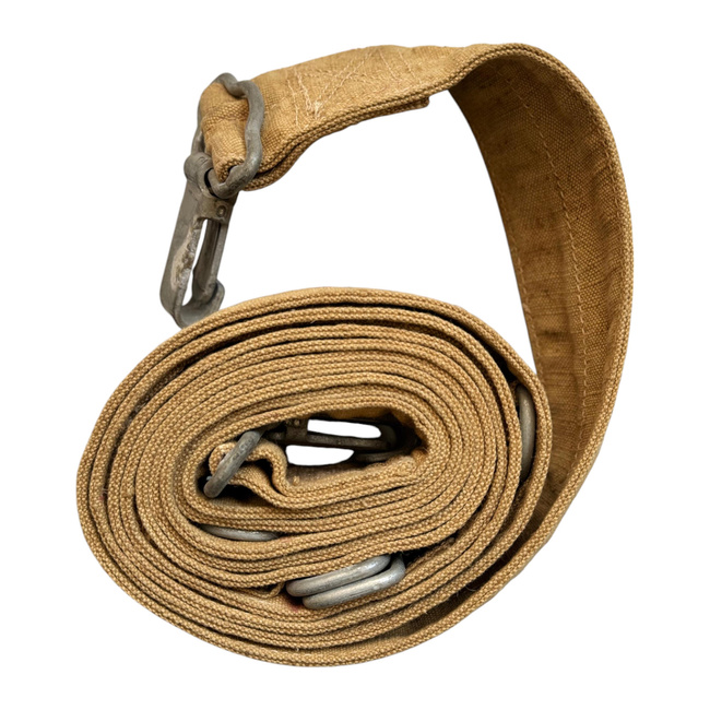 TACTICAL RESCUE WEBBING - 3.3 M - WITH QUICK-RELEASE BUCKLE FOR CASUALTY EVACUATION - ROMANIAN ARMY MILITARY SURPLUS - KHAKI - IN GOOD CONDITION