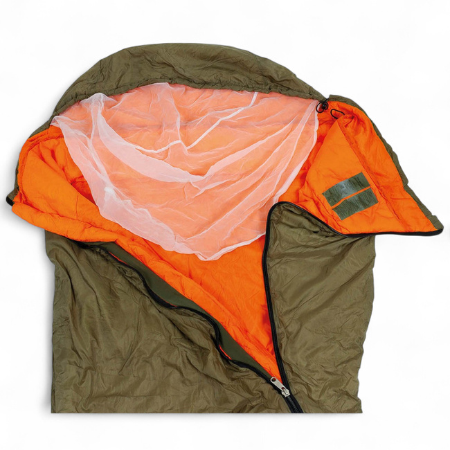 Sac de dormit pentru vara - Verde Olive/Portocaliu - Surplus Militar Armata Cehiei  CZ - Uzat