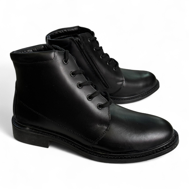 Laced Boots for Personnel, Students, and Cadets - LENOX - Black