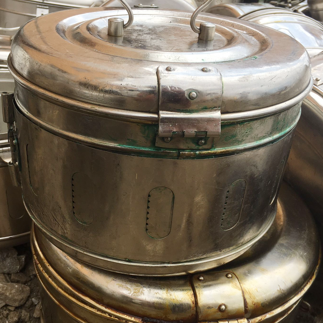 CASOLETA STERILIZARE - ALAMA/INOX - VINTAGE - SURPLUS MILITAR ARMATA ROMANA