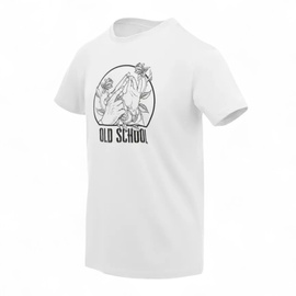Tricou clasic din bumbac, cu tematica tactica - Old school - Alb - Helikon-Tex