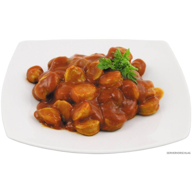 CÂRNAȚI CU CURRY ÎN CONSERVĂ - 400 G - VALABILITATE 10 ANI - MFH®