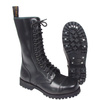 Pure Trash boots with 14 holes, steel toecap and screws on sole, black