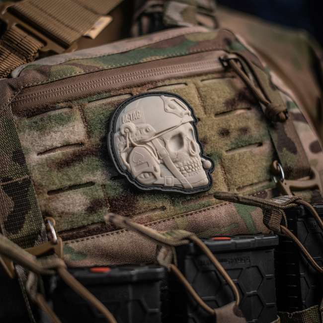 PATCH OPERATOR SKULL - 3D PVC - ALB - M-TAC
