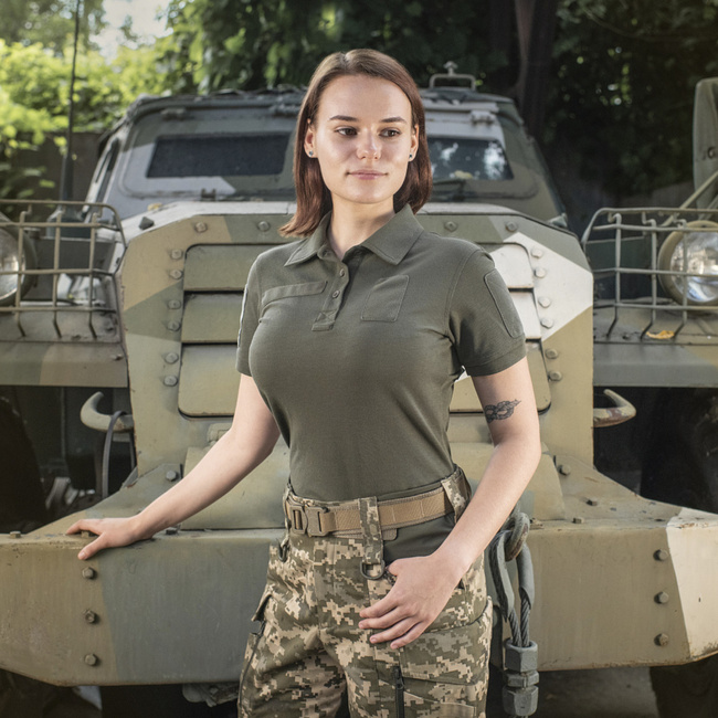 WOMEN'S TACTICAL POLO T-SHIRT - POLO-SHIRT 65/35 LADY - ARMY OLIVE - M-TAC
