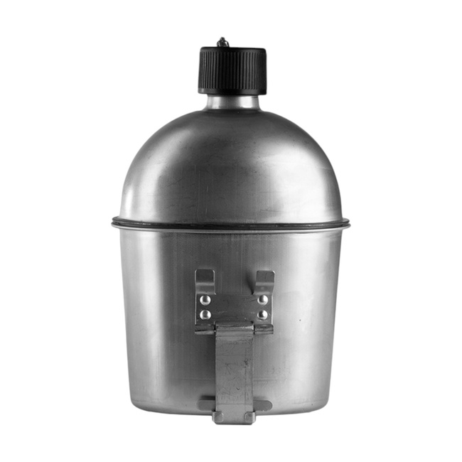 US CANTEEN WITH CUP  - M-1910 - STAINLESS STEEL - REPRO - MIL-TEC