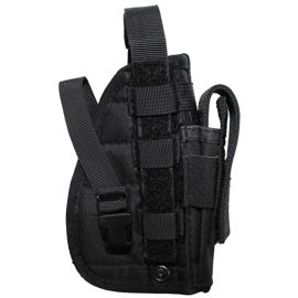 RIGHT-HANDED PISTOL HOLSTER - WITH MOLLE HOLDER FOR VEST - MFH® - BLACK