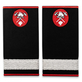 Grade Sergent Pompieri ISU, IGSU tesute pe suport textil din paspoal cusut, cu semn de arma brodat