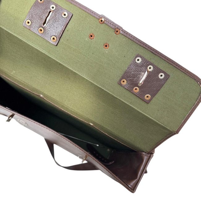 Servieta Vintage - Imitatie Piele - 42 x 33 cm - Surplus Militar Armata Romana - Maro - In stare buna