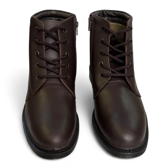 Laced Boots for Personnel, Students, and Cadets - LENOX - Brown